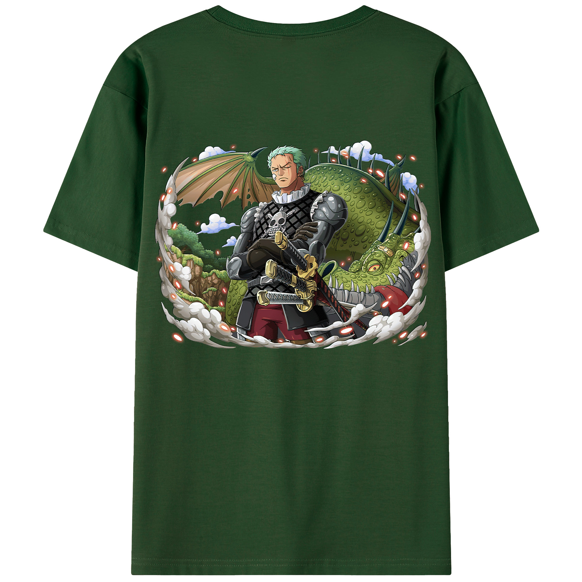 ワンピース ロロノア・ゾロ ONE PIECE Roronoa Zoro 綿100％半袖Tシャツ（背面プリント）